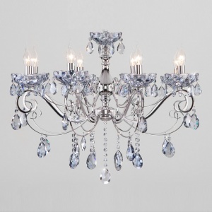 Подвесная люстра Eurosvet Escada 10109/8 хром/лазурный хрусталь Strotskis