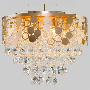 Подвесной светильник Eurosvet Lianna 10114/8 золото/прозрачный хрусталь Strotskis