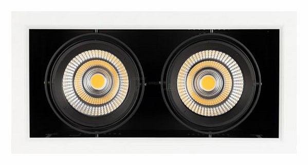 Встраиваемый светильник Arlight CL-KARDAN-S375x190-2x25W Day4000 (WH-BK, 30 deg) 027927
