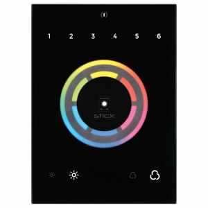 Панель-регулятора ЦТ и цвета RGB сенсорная встраиваемая Arlight Sunlite STICK-CU4 Black