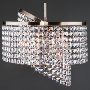 Люстра на штанге Eurosvet Leoni 10090/5 античная бронза/прозрачный хрусталь Strotskis