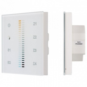Панель-регулятора ЦТ сенсорная встраиваемая Arlight Sens SR-2830B-AC-RF-IN White (220V,MIX+DIM,4зоны)