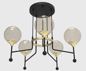 81908/5 BLACK+GOLD (1) Люстра Veneto Luce