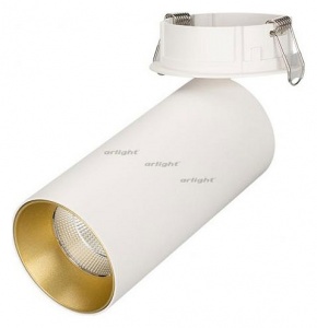 Спот Arlight SP-POLO-BUILT-R65-8W Warm3000 (WH-GD, 40 deg) 027257