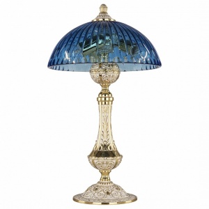 Настольная лампа декоративная Bohemia Ivele Crystal 7100 71100L/25 GW Aquamarine/H-1K