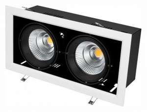 Встраиваемый светильник Arlight CL-KARDAN-S375x190-2x25W Day4000 (WH-BK, 30 deg) 027927